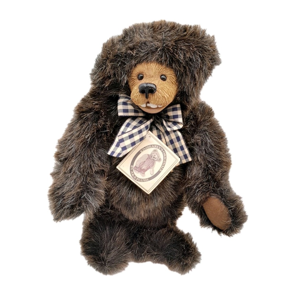 Kimbearly's Original Bear "Joey" 12"‎ Jointed Plush w/ Resin Face & Bow #1E/1812 - Picture 3 of 12